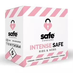 SAFE - Condoms Intense Safe Ribs & Nobs (5 pcs)