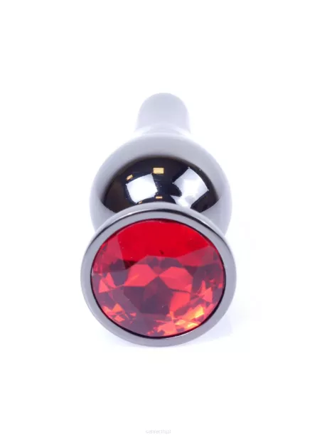 Plug-Jewellery Dark Silver BUTT PLUG- Red