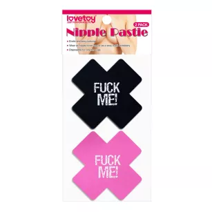 FUCK ME Cross Pattern Nipple Pasties (2 Pack)
