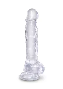 King Cock 8 Inch Cock w Balls Transparent