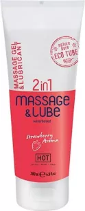 HOT Massage & Glide Gel 2 in 1 - 200 ml, Strawberry