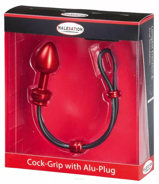MALESATION Cock-Grip with Alu-Plug large, red