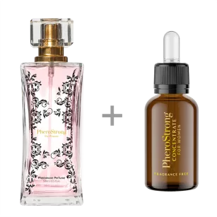PheroStrong for Women - Perfum 50ml + Concentrate 7,5ml - Perfumy z Feromonami + Bezzapachowy Koncentrat Feromonów