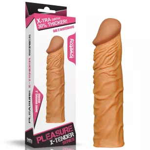 Add 2"" Pleasure X Tender Penis Sleeve Brown