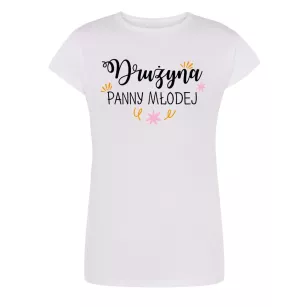 Biała koszulka damska "Drużyna Panny Mlodej" L