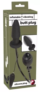 Inflatable vibrating butt plug