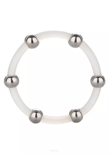 Steel Beaded Silicone Ring XL Transparent