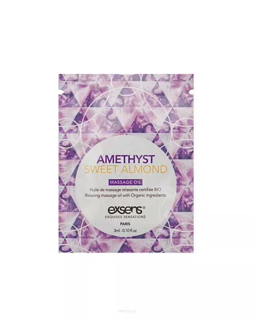 AMETHYST SWEET ALMOND Organic Massage Oil with stones (3 ml x 10 szt.)