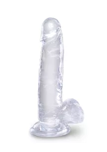 King Cock 7 Inch Cock w Balls Transparent
