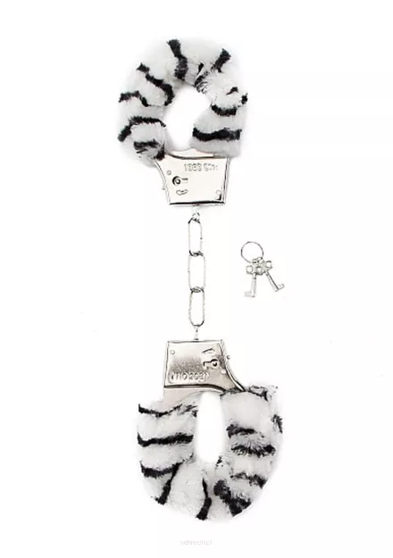 Furry Handcuffs - Zebra