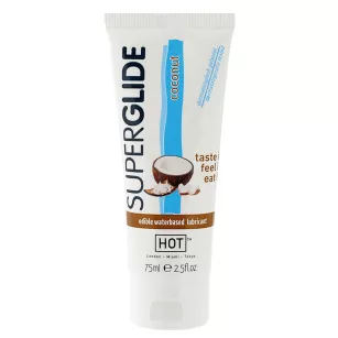 HOT Superglide COCONUT- 75ml edible lubricant waterbased