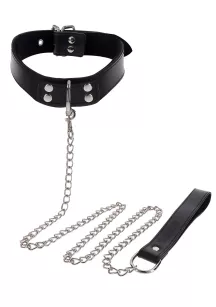 Elegant Collar and Chain Leash Black