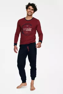 Piżama Bolt 40033-33X Czerwony Melanż-Czarny