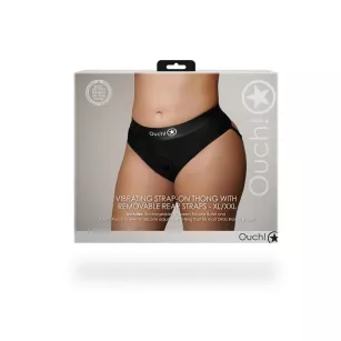 Vibrating Strap-on Thong with Removable Rear Straps - XL/XXL