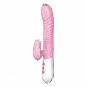 Wibrator-Silicone Vibrator USB 7 Function and Thrusting Function / Heating, pink